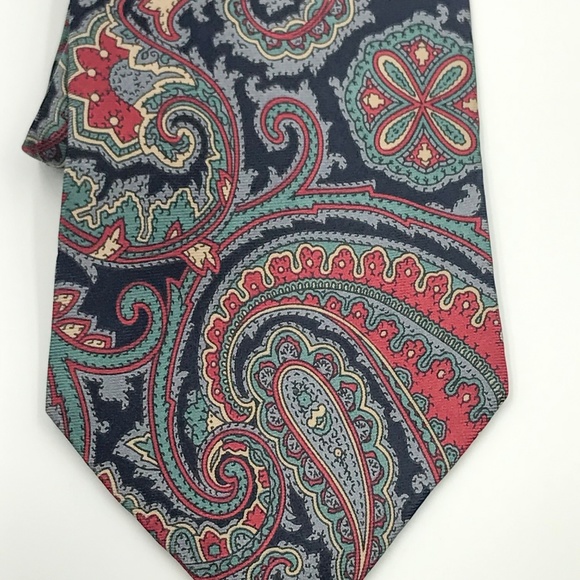 Stafford Paisley Silk Necktie 54x3-3/4 - Picture 2 of 5